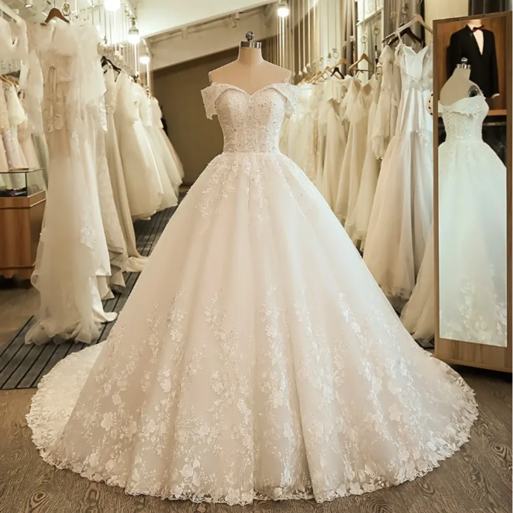 Luxury Off Shoulder Wedding Dresses For Women Exquisite Appliques Bridal Gowns Sleeveless Sweetheart Customed Vestidos De Novia
Luxury Off Shoulder Wedding Dresses For Women Exquisite Appliques Bridal Gowns Sleeveless Sweetheart Customed Vestidos De Novia