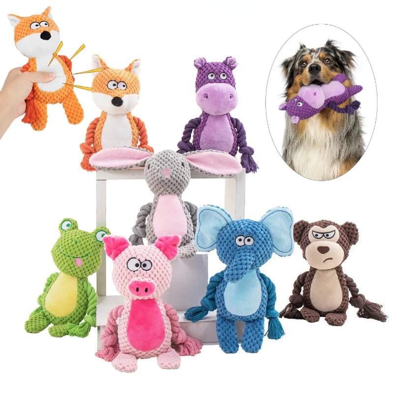 Dog Toys Squeak Plush Toy Funny Cute Durable Chew Rope Toy Cartoon Animal Shaped Puppy Bite Resistant Toys Pet Supplies
Dog Toys Squeak Plush Toy Funny Cute Durable Chew Rope Toy Cartoon Animal Shaped Puppy Bite Resistant Toys Pet Supplies