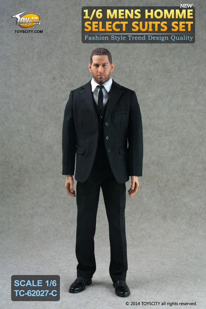 

TOYSCITY 62027 1/6 Men's Formal Suit Set Business Clothes Jacket and Pants Fit 12'' Male Soldier Action Figure Body Dolls
