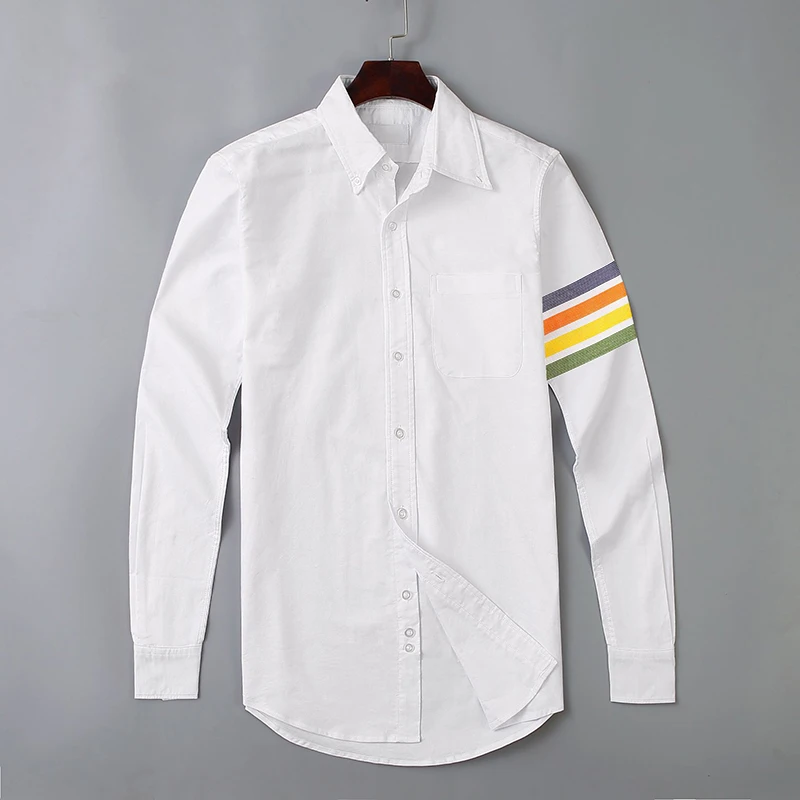 TB THOM Shirts Korean Brand Rainbow 4-Bar Striped Business Office Clothing Fashion Casual Quality Cotton Oxford TB Blouse
TB THOM Shirts Korean Brand Rainbow 4-Bar Striped Business Office Clothing Fashion Casual Quality Cotton Oxford TB Blouse
