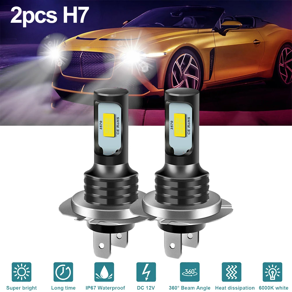 2Pcs H7 80W LED Lamp Kit 4000LM Headlight Bulbs Fog Lights IP68 Waterproof Lamps 6000K White Light Accessories For Vehicles
2Pcs H7 80W LED Lamp Kit 4000LM Headlight Bulbs Fog Lights IP68 Waterproof Lamps 6000K White Light Accessories For Vehicles