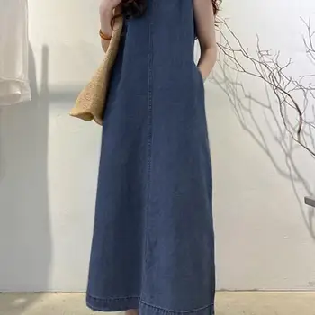 O Vesitdo Mini Sexy Colorido Y2K para Mulheres: Uma Ode ao Estilo Vibrante e Nostalgia 10 VONDA 2024 Elegant Women Denim Pleated Dress Long Sundress Casual Loose Sleeveless Robe Summer A-Line Maxi Vestido Oversized