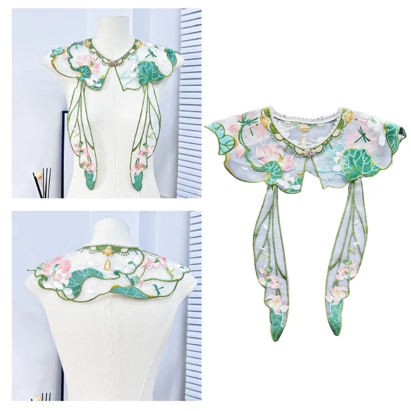 Ethnic False Collar for Women Embroidered Flower Shawl Wrap Detachable Embroidered Shrugs Capelet
Ethnic False Collar for Women Embroidered Flower Shawl Wrap Detachable Embroidered Shrugs Capelet