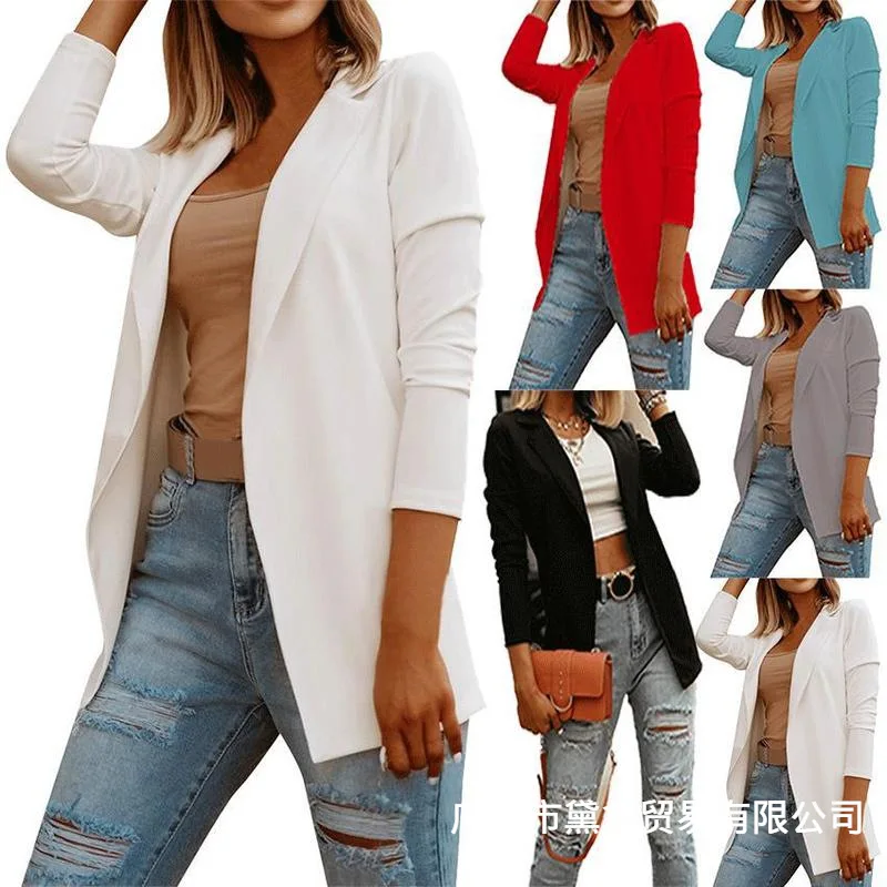 Женская верхняя одежда в европейском и американском стиле, повседневный Однотонный женский костюм
Женская верхняя одежда в европейском и американском стиле, повседневный Однотонный женский костюм