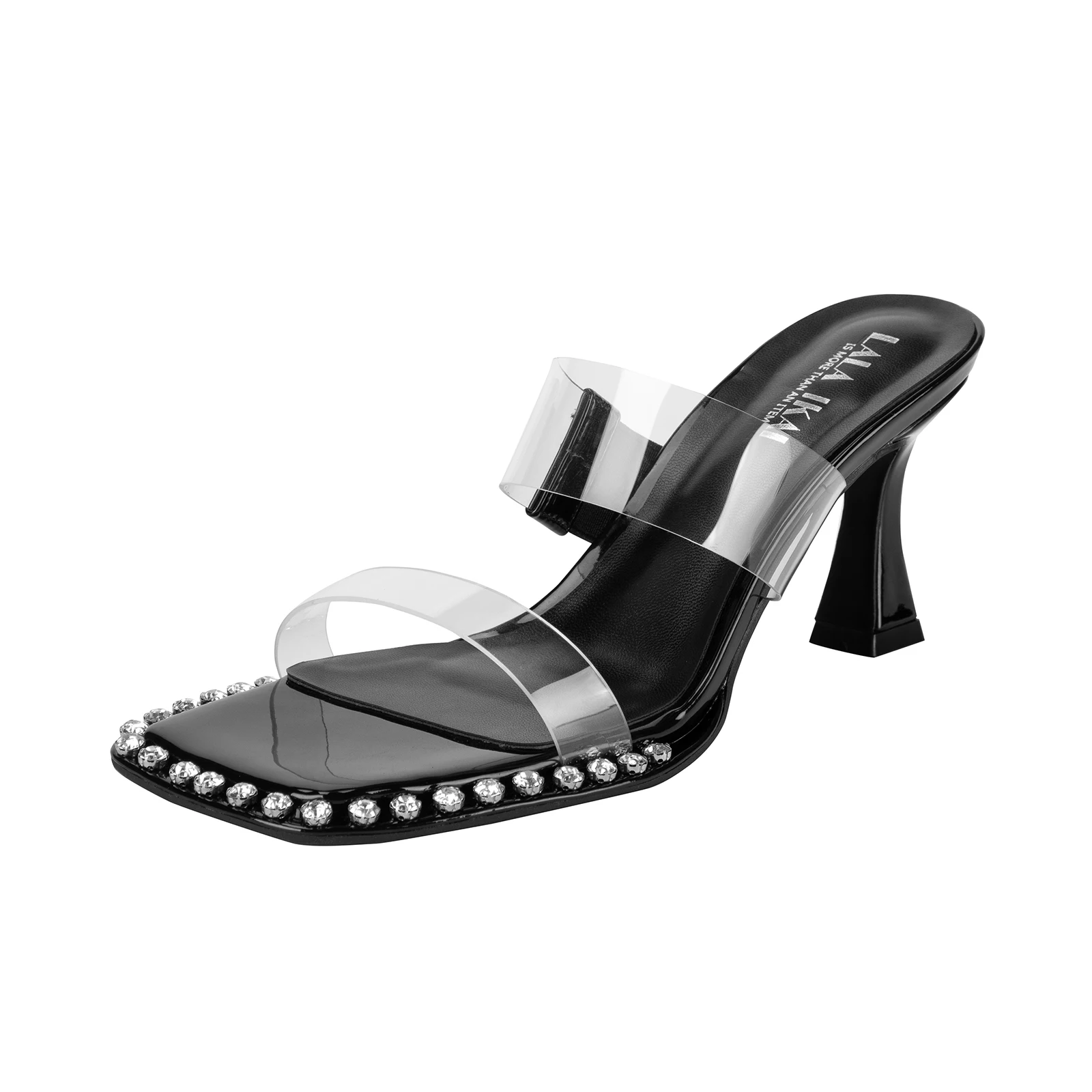 LALA IKAI Women's Square Toe Heels Rhinestone Mules Two Clear Strap Heels Open Toe Stiletto Heeled Sandals for Party Wedding
LALA IKAI Women's Square Toe Heels Rhinestone Mules Two Clear Strap Heels Open Toe Stiletto Heeled Sandals for Party Wedding