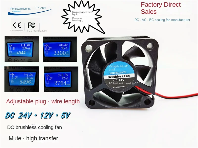 Brand-new Pengda Blueprint 5020 Hydraulic 24V, 12V, 5V High-to-Quiet 5CM Power Inverter Cooling Fan50*50*20MM
Brand-new Pengda Blueprint 5020 Hydraulic 24V, 12V, 5V High-to-Quiet 5CM Power Inverter Cooling Fan50*50*20MM