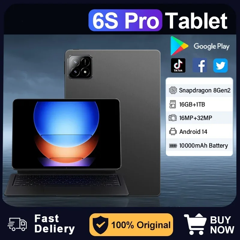 Новинка, Оригинальный планшет 6S Pro, 11 дюймов, HD, 4K, Android, 16 ГБ + 1024 ГБ, 10000 мАч, телефон с двумя SIM-картами, Bluetooth, Wi-Fi, GPS, планшет Mi
Новинка, Оригинальный планшет 6S Pro, 11 дюймов, HD, 4K, Android, 16 ГБ + 1024 ГБ, 10000 мАч, телефон с двумя SIM-картами, Bluetooth, Wi-Fi, GPS, планшет Mi