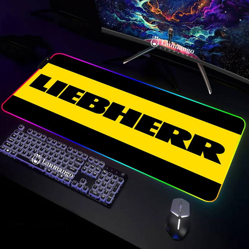 

Big Mousepepad Liebherr Mousepad Rgb Mouse Pad PC Gamer Cabinet Setup Gaming Accessories Desk Mat Back Light Deskmat Backlight