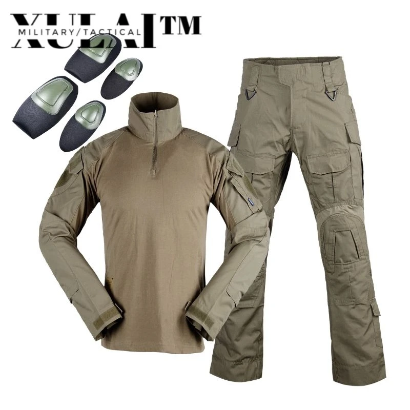 

Gee Tactical Gear Suit Multicam Camouflage Uniform For Soldiers Combat Shirt Cargo Pants With Knee Pads