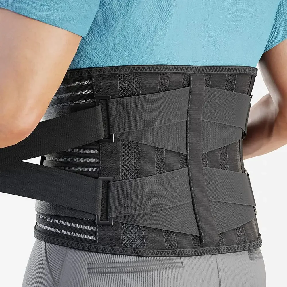 

Подтяжки для спины для облегчения боли в нижней части спины с 6 отверстиями дышащий Поясничный поддерживающий пояс для спины для мужчин и женщин для работы Противоскользящий тренажер для талии