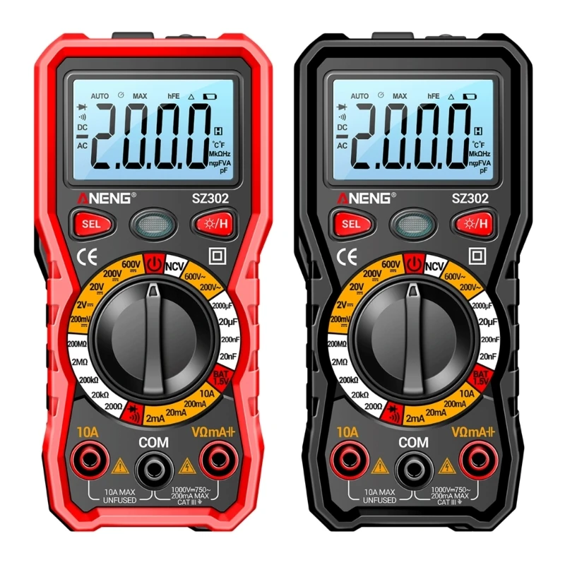 Portable Auto-Ranging Multimeter Ohm Meter Multi Tester with Flashlight & Back light Anti-burn & NCV Function Dropshipping 
Portable Auto-Ranging Multimeter Ohm Meter Multi Tester with Flashlight & Back light Anti-burn & NCV Function Dropshipping