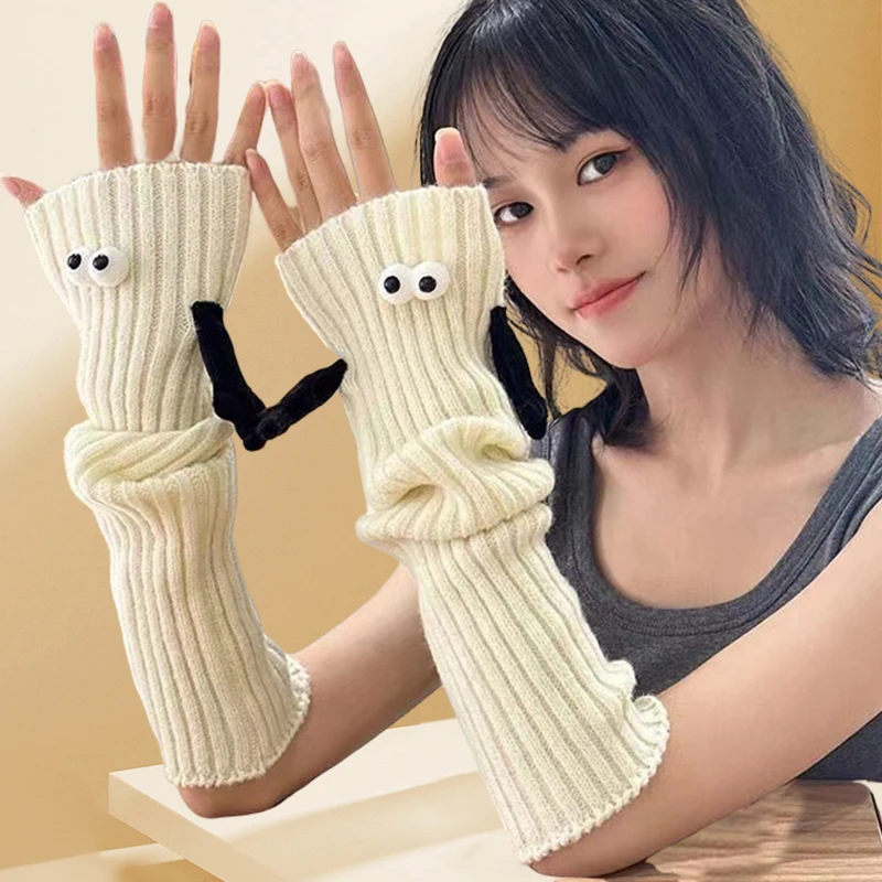 

Funny Gloves Magnetic Attraction Hands Cartoon Eyes Couples Gloves Winter Warm Arm Warmer Mittens Gloves Leg Warmer Stockings