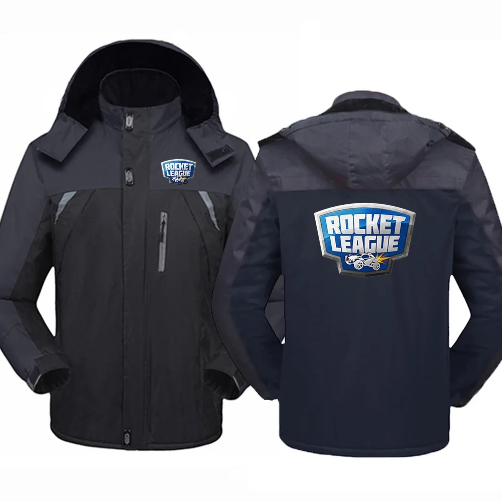 

Rocket League 2024 Men's New Printing Fashion Winter Thicken Warm Comfortable Windproof Man Hooded Zipper Jacket Down Coat Tops