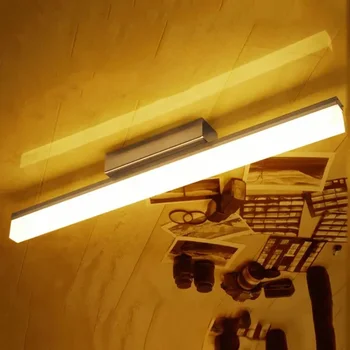 북유럽 실용적인 LED 녹 방지 및 김서림 방지 거울 조명, 간단한 욕실 파우더 룸 장식 벽 램프, 아크릴 홈 조명, 신제품