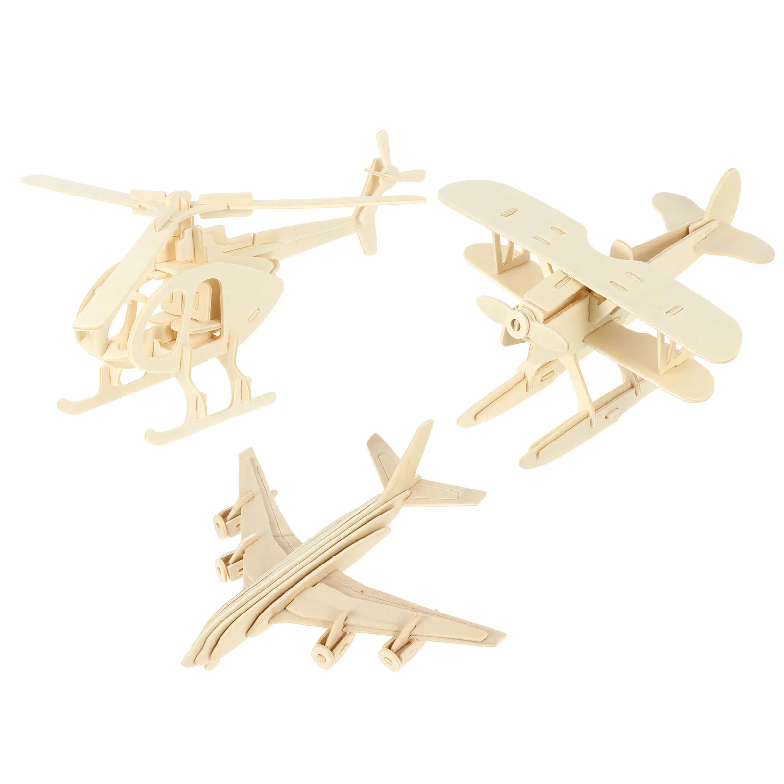 

Airplane Model Toys Aircraft Kit Wood Brain Teaser Puzzles for Kids Wooden Blocks
