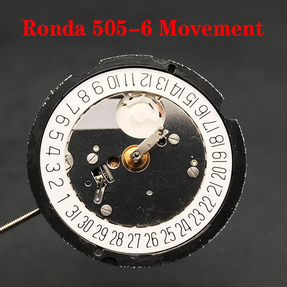 

Ronda Original Quartz Movement 505-6 Watch Replace Parts with Battery inside White Datewheel High Accuracy Movement
