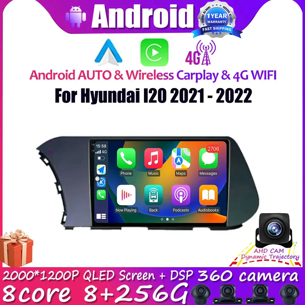 

For Hyundai I20 2021 - 2022 Android 14 Radio Carplay Car Multimedia Player Auto Navigation Stereo DSP RDS 4G WIFI Head Unit