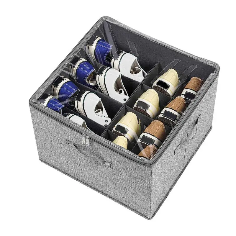 Shoe Storage Box Foldable Shoe Holder With Handles Bottom Support Fabric Storage Bins With Clear Cover For Blankets Towels And
Shoe Storage Box Foldable Shoe Holder With Handles Bottom Support Fabric Storage Bins With Clear Cover For Blankets Towels And