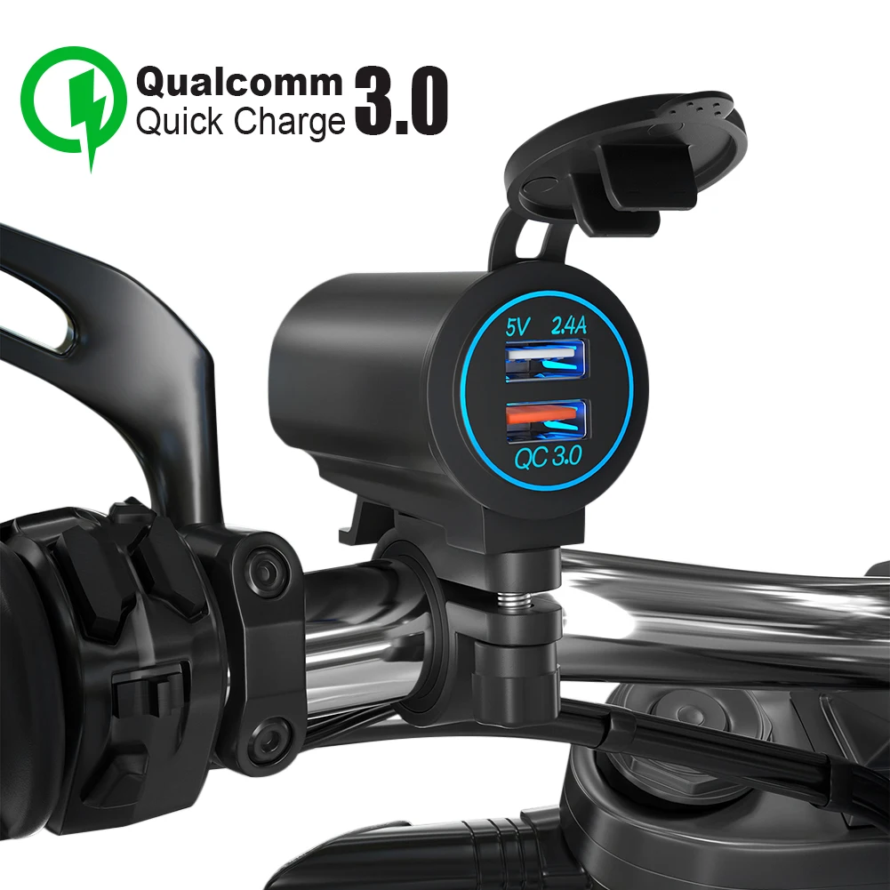 Universal Motorcycle USB Charger Dual USB QC3.0 Fast Charging 12V/24V USB Charger Adapter Waterproof for Cars ATVs RVs SUVs
Universal Motorcycle USB Charger Dual USB QC3.0 Fast Charging 12V/24V USB Charger Adapter Waterproof for Cars ATVs RVs SUVs