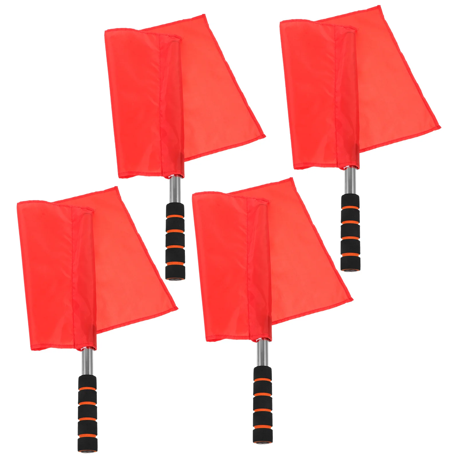 

4pcs Events Referee Blank Football Linesman Flag Match Stainless Steel Pole Blank Football Linesman Flag Hand Signal Blank