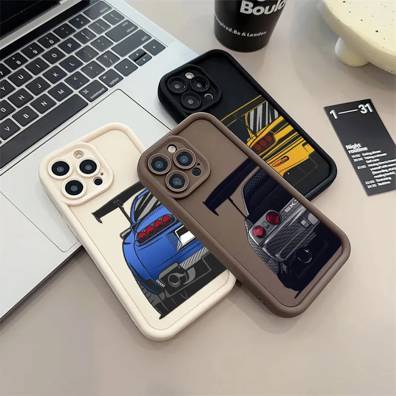 Cartoon Tokyo JDM Male Car Soft TPU Case For iPhone 16 15 11 13 14 12 Pro Max 15 Plus Mini 16Pro Shockproof Silicone Phone Cover Cartoon Tokyo JDM Male Car Soft TPU Case For iPhone 16 15 11 13 14 12 Pro Max 15 Plus Mini 16Pro Shockproof Silicone Phone Cover
