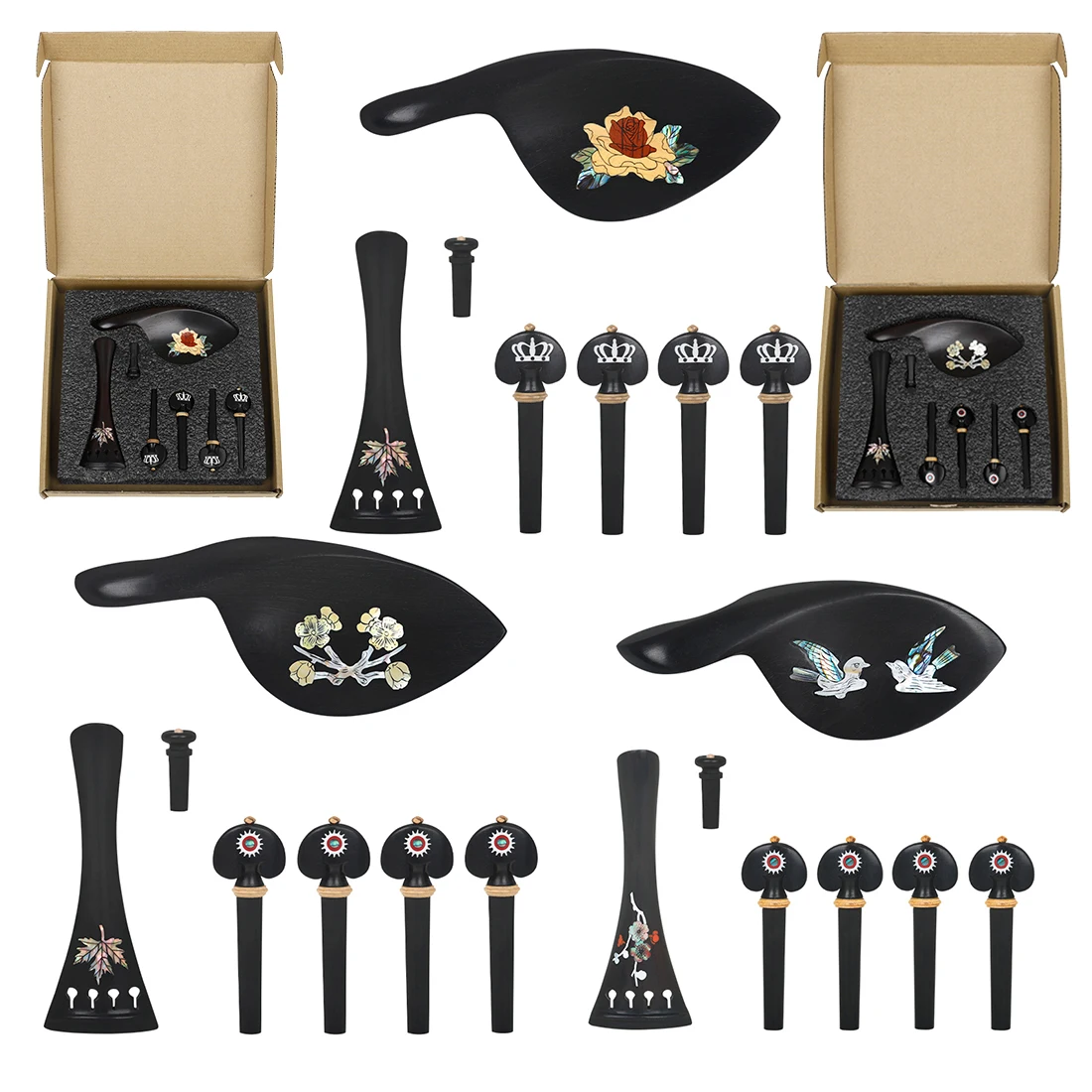 Violin 4/4 3/4 Accessories Set String Board Violin Pegs Tail Nail Shoulder Ebony 4Pcs/Set String Instrument Parts Accessories
Violin 4/4 3/4 Accessories Set String Board Violin Pegs Tail Nail Shoulder Ebony 4Pcs/Set String Instrument Parts Accessories