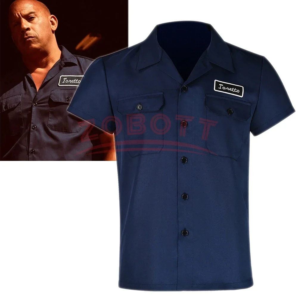 

Movie Fast Furious Dominic Toretto Cosplay Costume Shirt Unisex Short Sleeve Summer Coat Tee Tops Men T-shirt Party Uniform