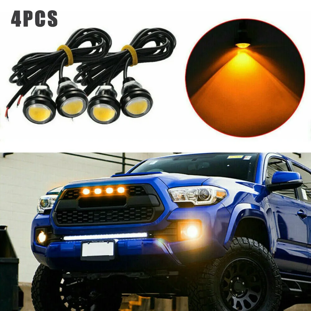 

4pcs LED Grille Lighting Kit Auto Truck Eagle Eye Light For Ford SUV Raptor SVT-Style Universal Amber Car Grille Lighting Kit