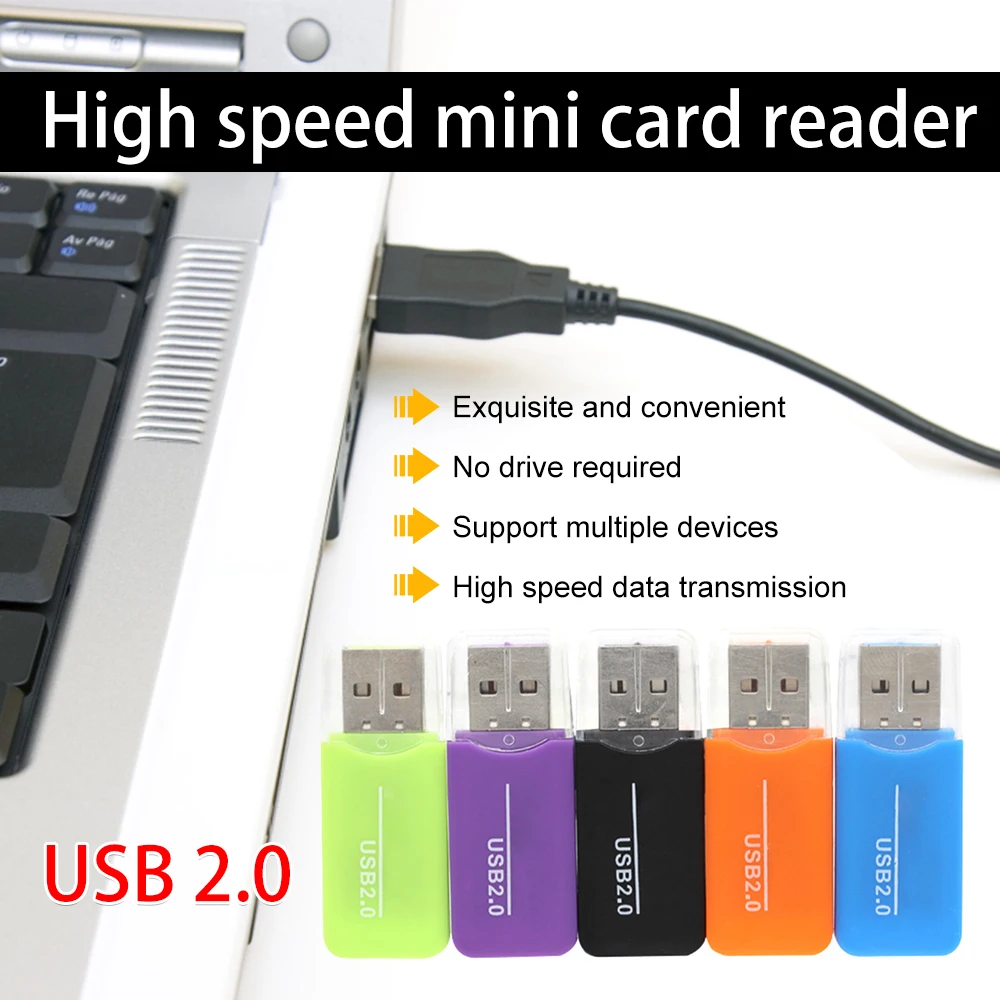 USB 2.0 Micro SD TF Card Reader Universal Flash Memory Card Reader Mini Portable Adapter For Computer Laptop Random Color
USB 2.0 Micro SD TF Card Reader Universal Flash Memory Card Reader Mini Portable Adapter For Computer Laptop Random Color
