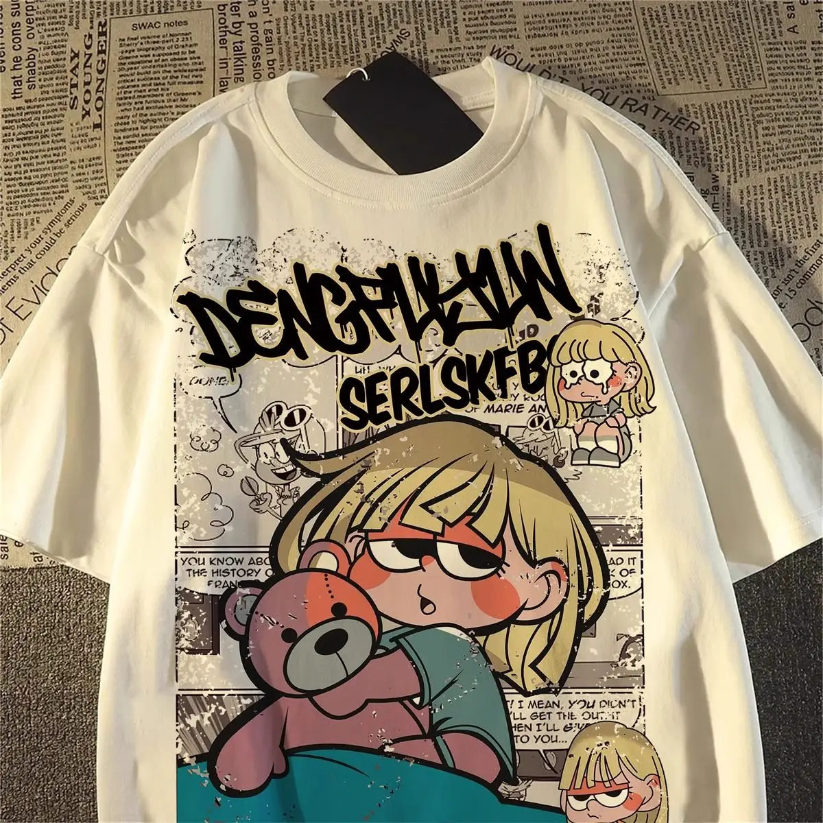 Pure cotton American European and American trendy brand ins cartoon short-sleeved T-shirts for men and women summer loose tops
Pure cotton American European and American trendy brand ins cartoon short-sleeved T-shirts for men and women summer loose tops