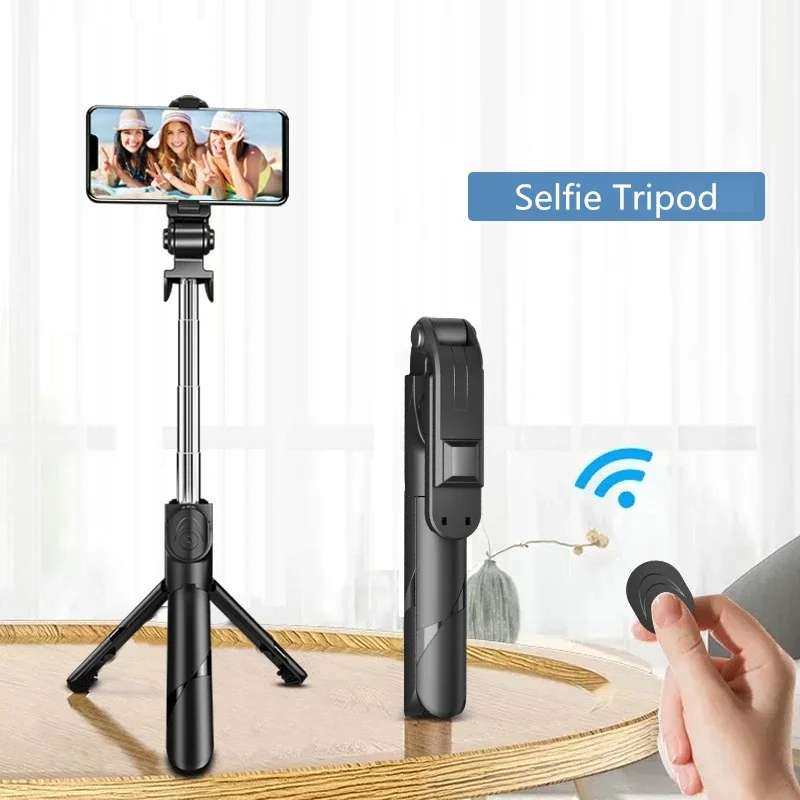 

2021 NEW Bluetooth Wireless Selfie Stick Mini Tripod Extendable Monopod with fill light Remote shutter For IOS Android phone