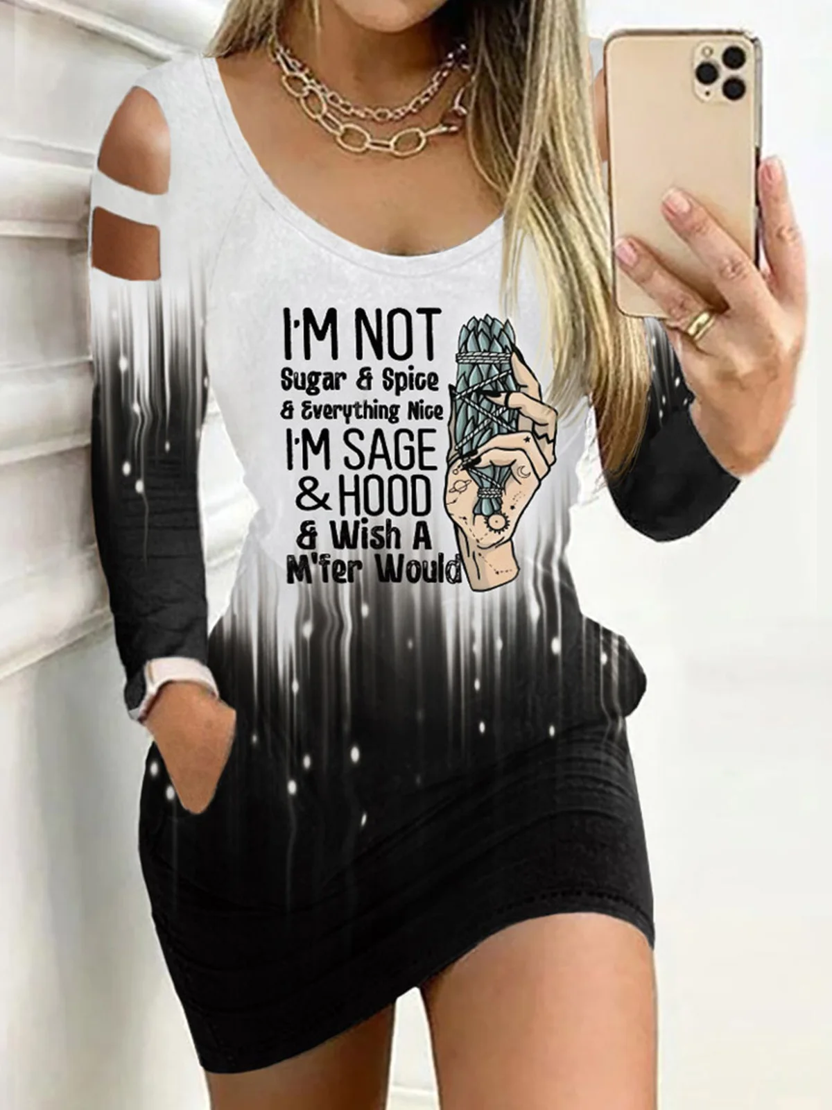 2023 Halloween I'm Not Sugar&Spice&Everything Nice I'm Sage&Hood Cold Shoulder Mini Dress Vintage Hollow Out Women Sexy Dress
2023 Halloween I'm Not Sugar&Spice&Everything Nice I'm Sage&Hood Cold Shoulder Mini Dress Vintage Hollow Out Women Sexy Dress