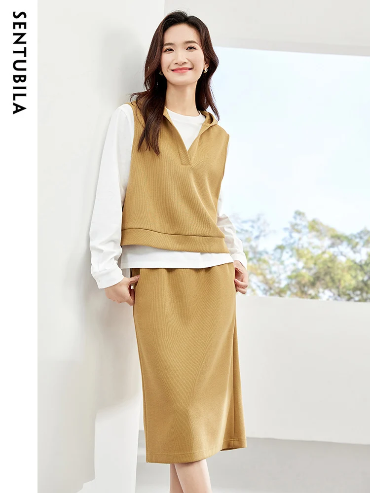 SENTUBILA Fashion 3 Pieces Set Outfits Women 2024 Spring Hooded V-Neck Vest Long Sleeve Top Straight Casual Skirt Sets Q33Z52464
SENTUBILA Fashion 3 Pieces Set Outfits Women 2024 Spring Hooded V-Neck Vest Long Sleeve Top Straight Casual Skirt Sets Q33Z52464