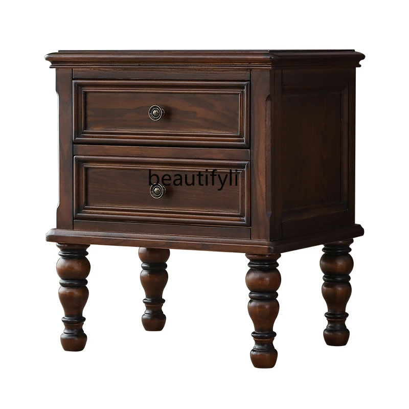 American Solid Wood Bedside Cabinet Storage Cabinet Bedside Cabinet Chest of Drawer Bedroom Locker Black Walnut Color Furniture
American Solid Wood Bedside Cabinet Storage Cabinet Bedside Cabinet Chest of Drawer Bedroom Locker Black Walnut Color Furniture
