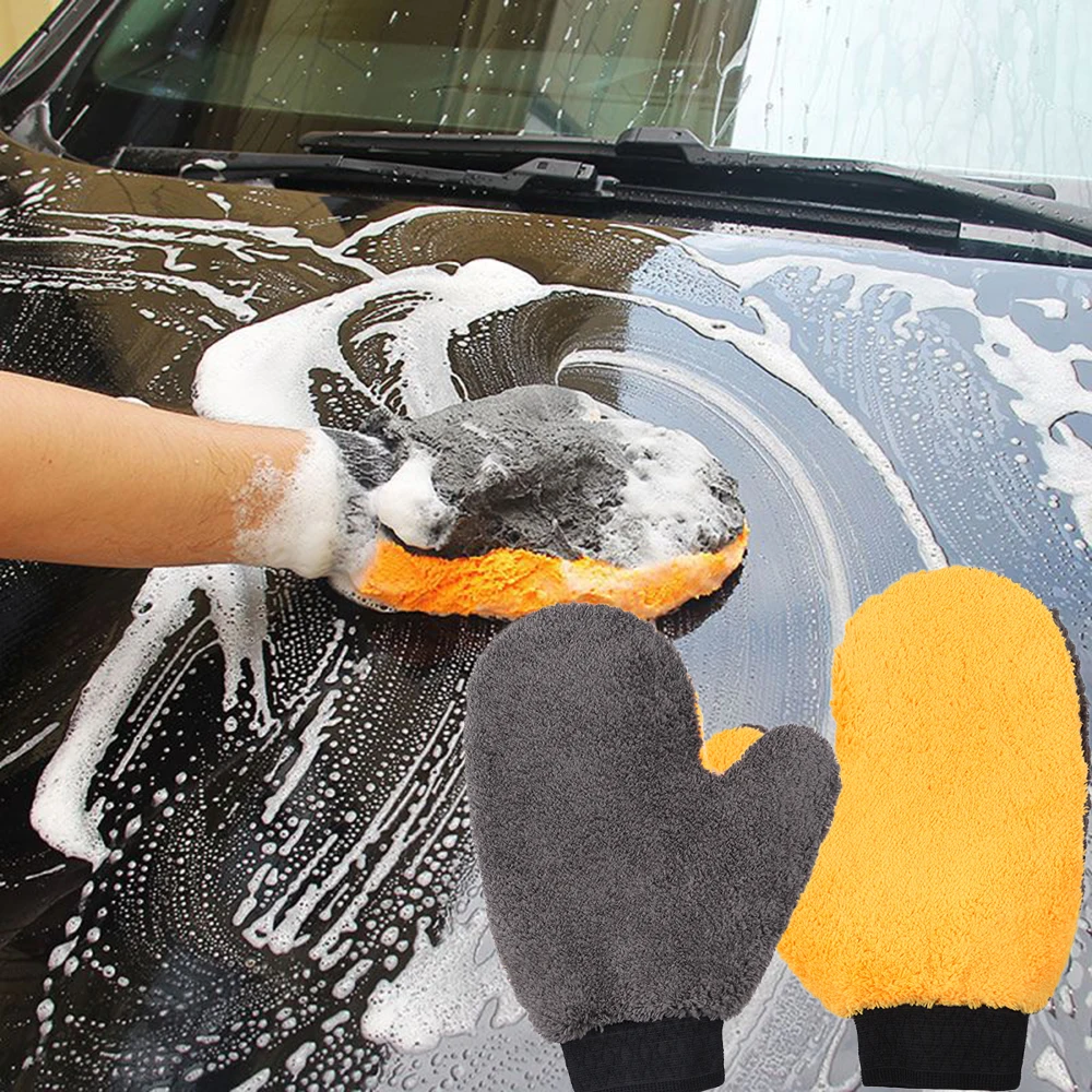 

Car Wash Microfiber Chenille Gloves Double-Faced Super Soft Cleaning Mitt Strong Absorption Car Washing Tools Care Accessories