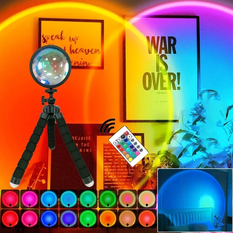 Multifunction Sunset Red Projector Lamp Rainbow Atmosphere Night Light Led Light for Room Decor Photography Gift Wall Table Lamp
Multifunction Sunset Red Projector Lamp Rainbow Atmosphere Night Light Led Light for Room Decor Photography Gift Wall Table Lamp