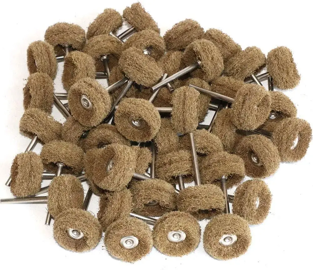 

50PCS Mini Drill Abrasive Brush Nylon Buffing Polishing Wheel with 3mm Shank for Dremel Rotary Tool Accessories Set