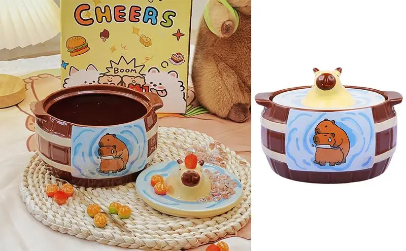 Large Ramen Bowls Microwaveable Cartoon Capybara Ceramic Noodles Bowl Soup Cups with Lids Large Capacity Breakfast Cereal Bowls
Large Ramen Bowls Microwaveable Cartoon Capybara Ceramic Noodles Bowl Soup Cups with Lids Large Capacity Breakfast Cereal Bowls