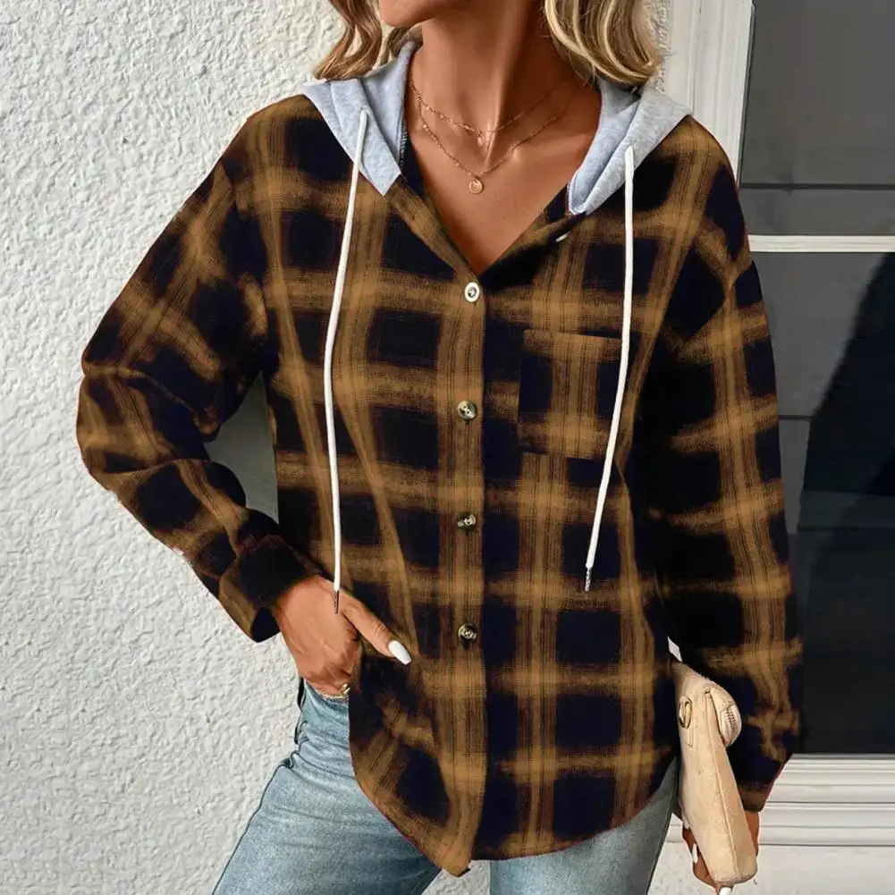 Adjustable Drawstring Hoodie Stylish Plaid Hoodie Coats for Women Fashionable Single Breasted Sweatshirt Jackets with for Autumn
Adjustable Drawstring Hoodie Stylish Plaid Hoodie Coats for Women Fashionable Single Breasted Sweatshirt Jackets with for Autumn