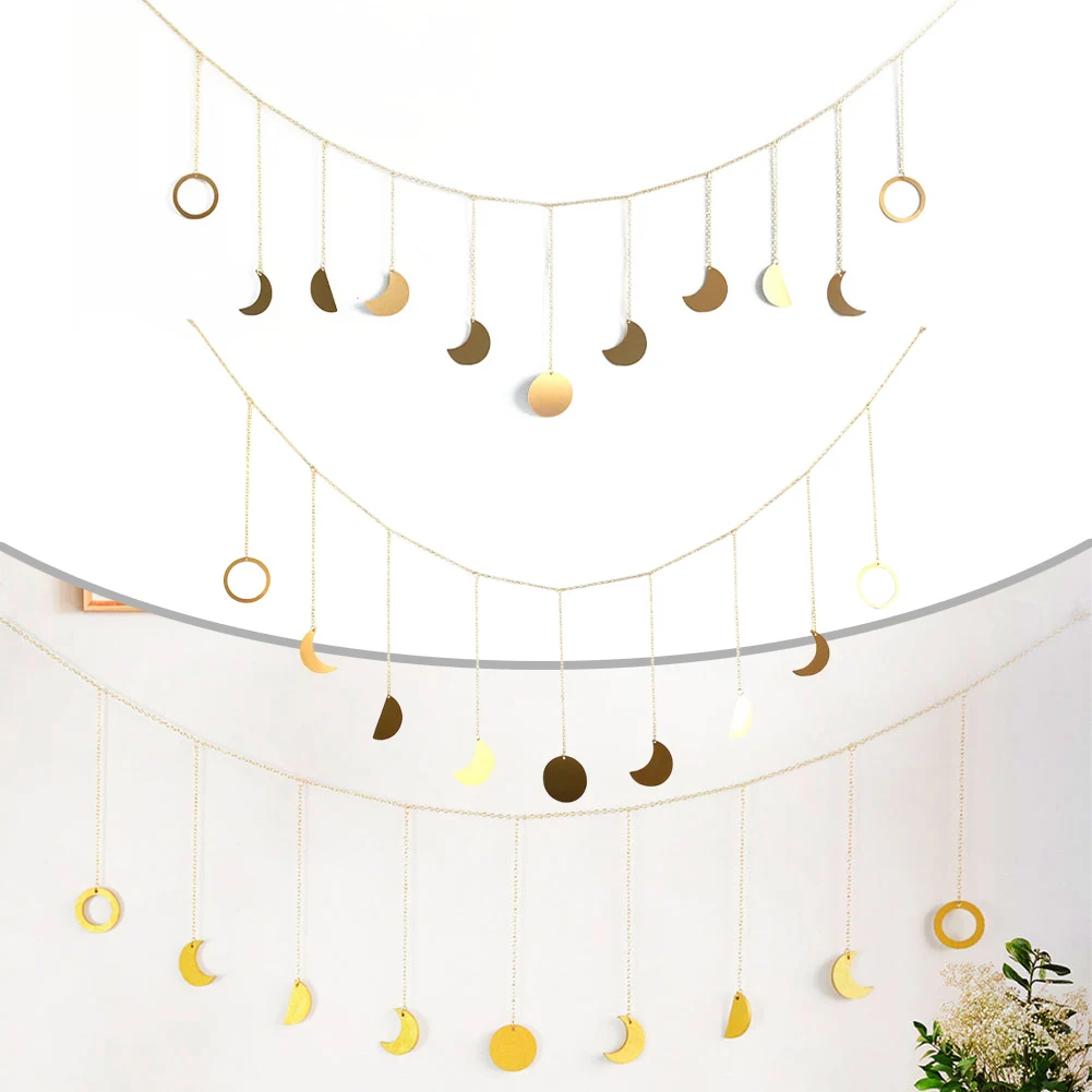 Metal Moon Phase Wall Hanging - Boho Celestial Decor 5 S61dc2f2fc7b94db0b2771958e97c429fs