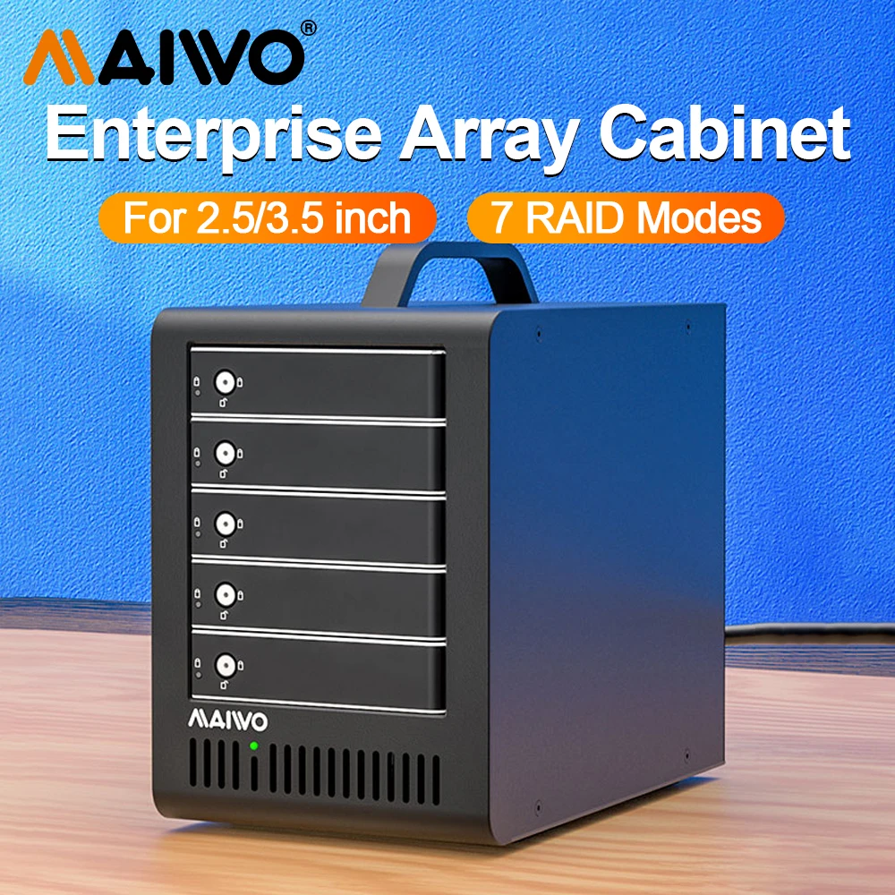 

MAIWO Enterprise Array Cabinet USB3.0 HDD Enclosure SATA To 2.5/3.5 Inch Hard Disk Box Docking Station PC Case With 7 RAID Modes