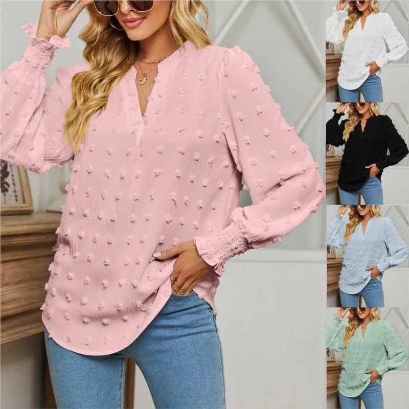 Autumn New Dotted Long Sleeve V-Neck Shirt Tops Casual Women Loose White Blouse Office Blusas Mujer Elegantes Y Juveniles 2023
Autumn New Dotted Long Sleeve V-Neck Shirt Tops Casual Women Loose White Blouse Office Blusas Mujer Elegantes Y Juveniles 2023