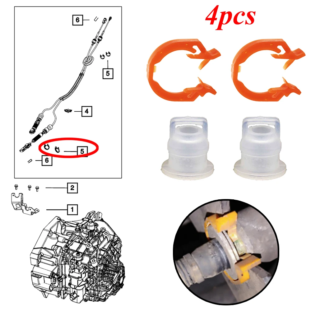 

4Pcs Retainer Clip For Dodge Caliber Transfer Case Shift Cable Fastener AT Gearbox Shifter Linkage Repair Kit Replacement Part