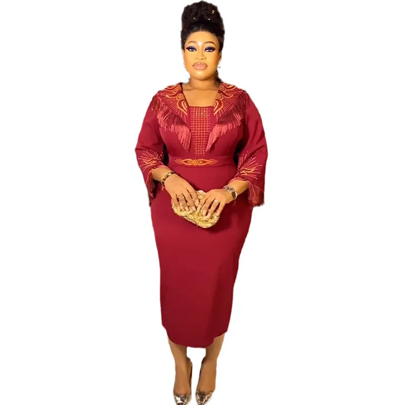 African Luxury Elegant Evening Dresses for Women Dashiki African Clothing Ankara Tassel Bodycon Wedding Party Dress African Gown
African Luxury Elegant Evening Dresses for Women Dashiki African Clothing Ankara Tassel Bodycon Wedding Party Dress African Gown