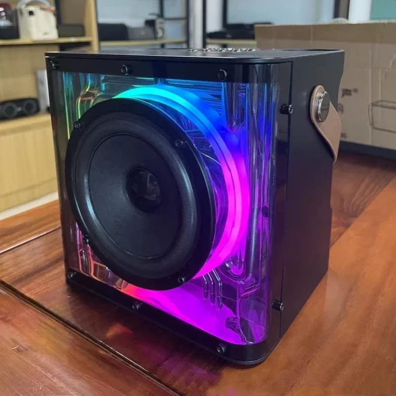 A99 Transparent Shell Bluetooth Speaker Wireless Kalaok with Two Microphones High-quality Sound Rhythmic Lighting Effects
A99 Transparent Shell Bluetooth Speaker Wireless Kalaok with Two Microphones High-quality Sound Rhythmic Lighting Effects