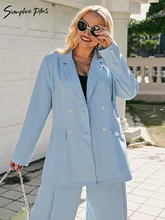 Simplee Plus Elegant long sleeve plus size blazer women Solid blue pocket work coat 2022 Spring shoulder pad 4XL office jacket
Simplee Plus Elegant long sleeve plus size blazer women Solid blue pocket work coat 2022 Spring shoulder pad 4XL office jacket