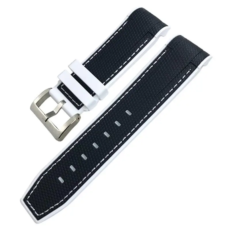 

FKMBD New Natural Rubber Watchband 22mm 23mm for Tudor Strap Black Bay Bronze Two Tone Wristband Soft Silicone Watch Band Free