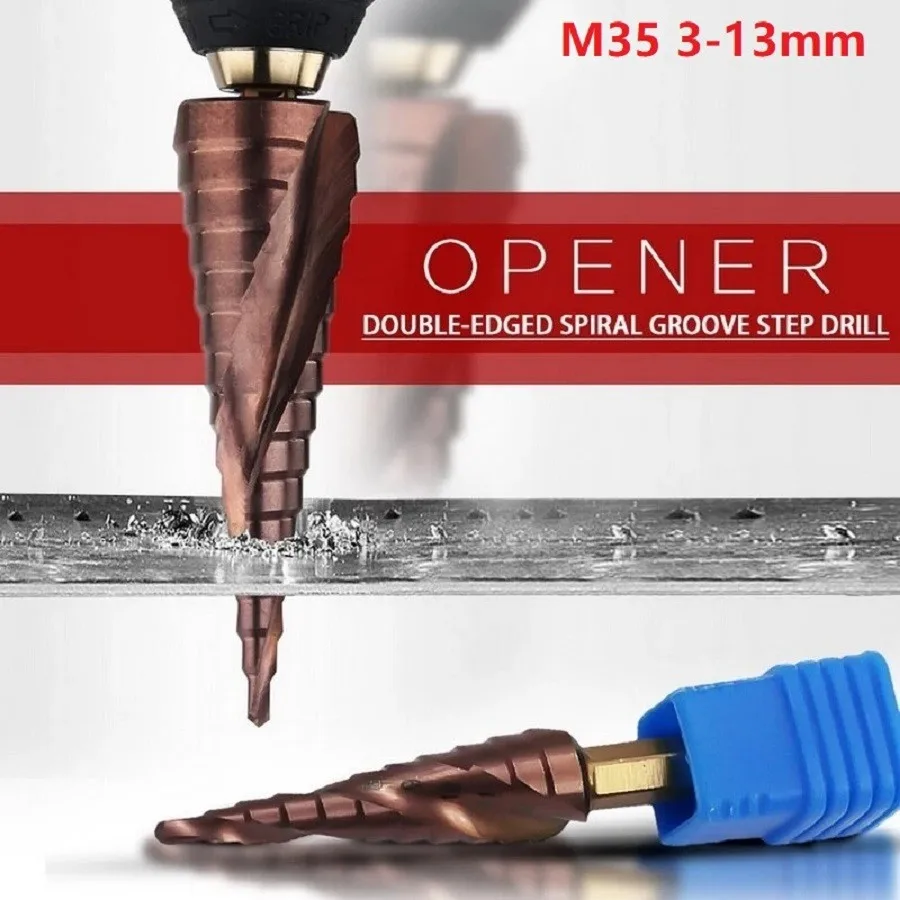 HSS Spiral Step Cone Drill Bit Step Drill Bit For 0.1~4mm Iron Hex Shank Woodworking Bits 3-13mm Industry Durable
HSS Spiral Step Cone Drill Bit Step Drill Bit For 0.1~4mm Iron Hex Shank Woodworking Bits 3-13mm Industry Durable
