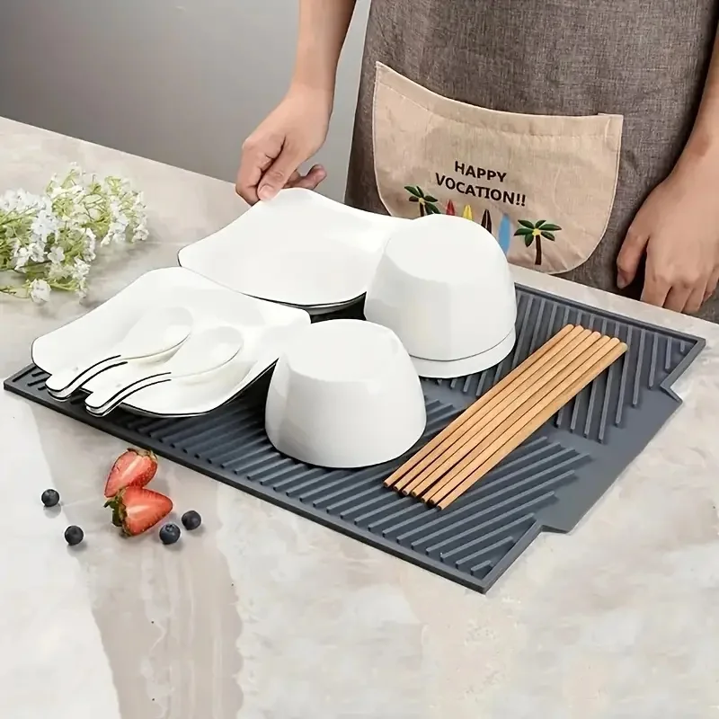 Silicone Draining Board Mat Dish Drying Mat Folding Draining Mat Large Drain Pad Eco-Friendly Drainer Mat Heat Resistant Pot
Silicone Draining Board Mat Dish Drying Mat Folding Draining Mat Large Drain Pad Eco-Friendly Drainer Mat Heat Resistant Pot