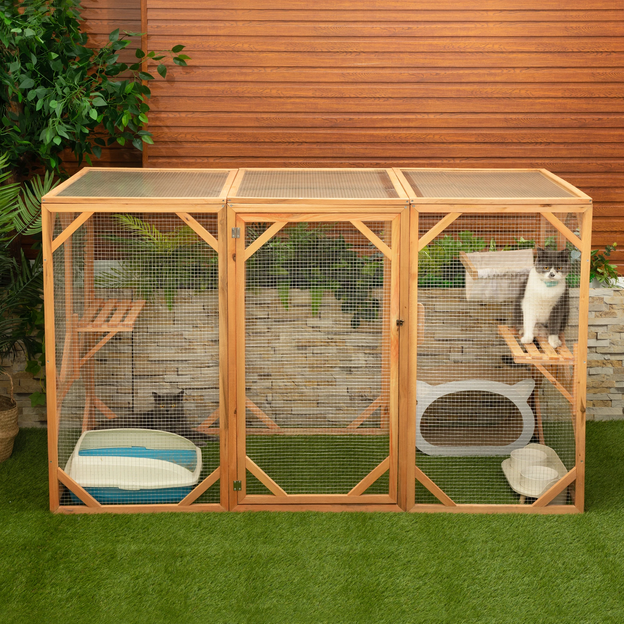 Большая клетка для кошек, деревянный корпус для кошек Catio с солнечной плоской крышей, платформой, педалями из сизалевой веревки, гамаком, дверью, в помещении и на улице 
Большая клетка для кошек, деревянный корпус для кошек Catio с солнечной плоской крышей, платформой, педалями из сизалевой веревки, гамаком, дверью, в помещении и на улице